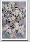 Chickadees and Apple Blossoms